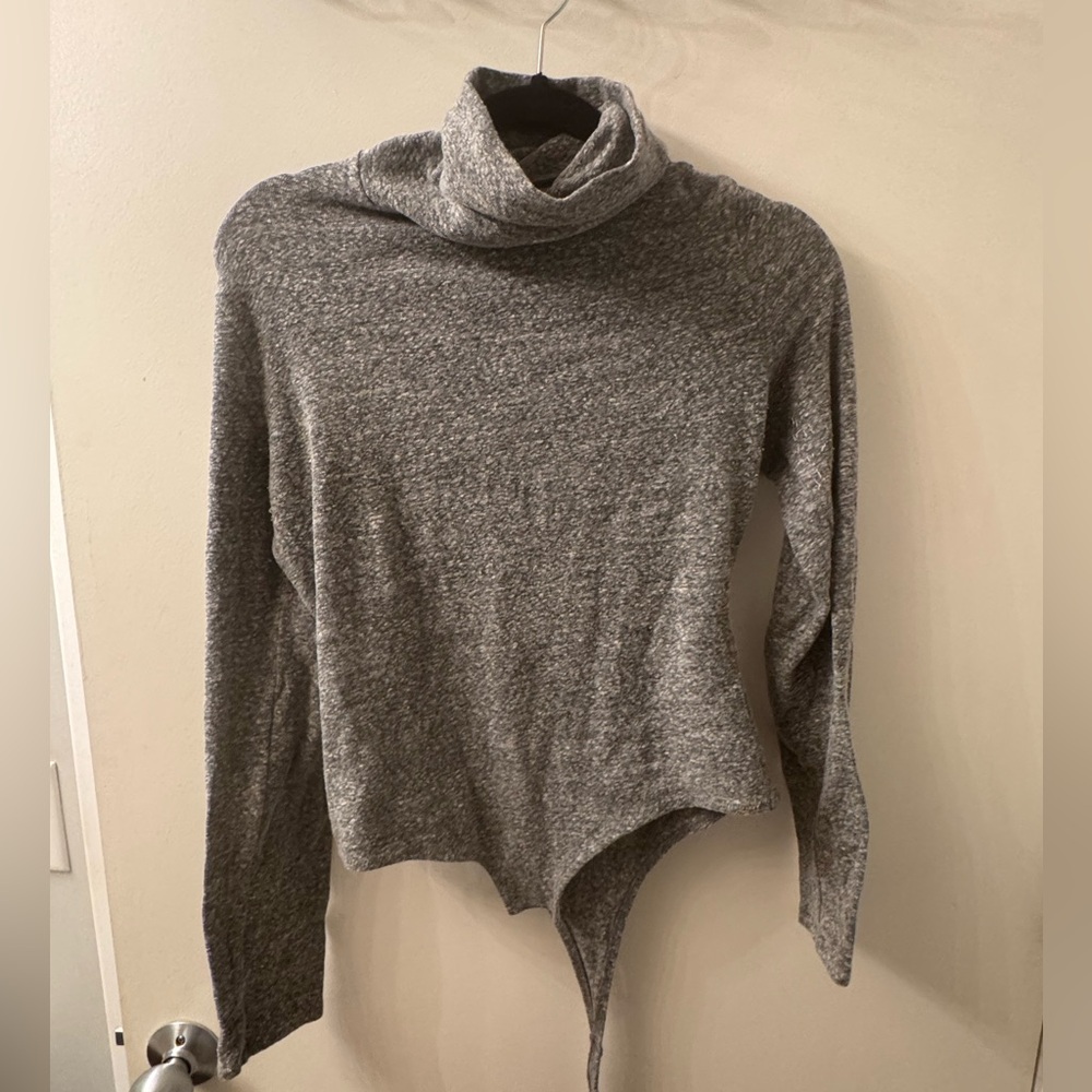 Madewell gray turtleneck bodysuit